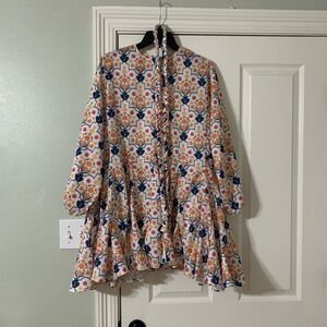 Patterned Long Sleeve Dress
